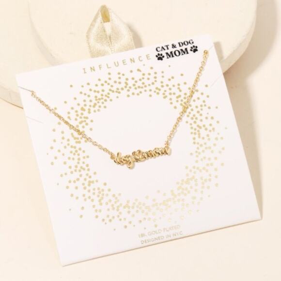 Dog Mom Gold Necklace - Picture 2 of 3